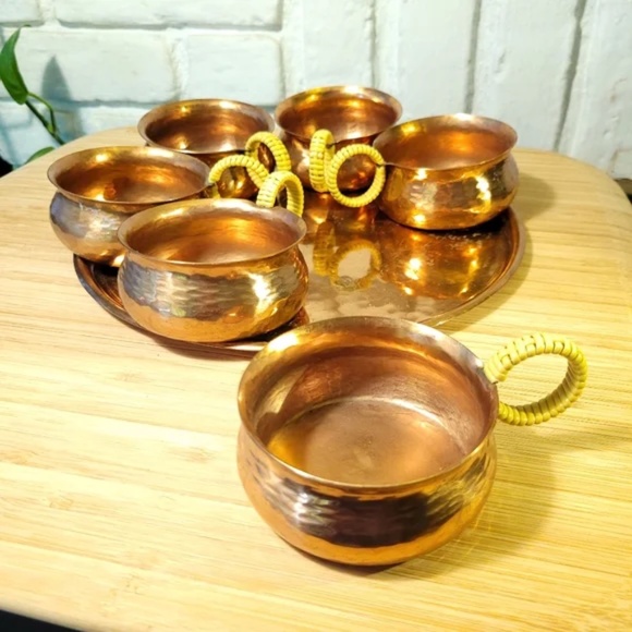 Zint Mid-Century Hammered Copper Cup Set - Picture 8 of 11